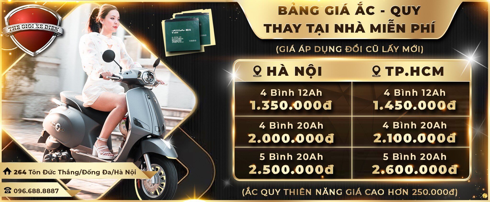 Thay acquy nhập khẩu bảo hành 12 tháng đổi mới 100% , thay tại nhà miễn phí